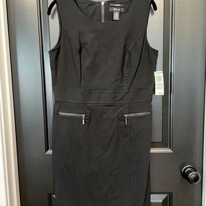 Black sleeveless work dress